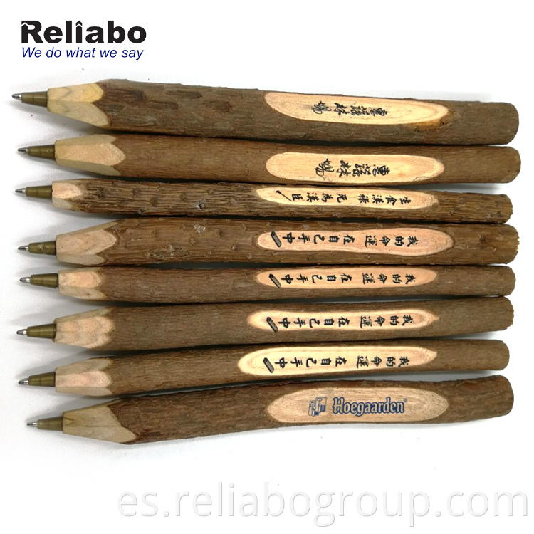 Reliabo - Bolígrafo de madera con logotipo tallado reciclado y barato